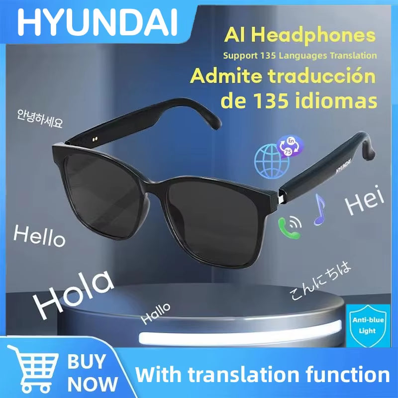 HY-C8 AI Glasses Earphones with Camera Function Voice Translation Smart Glasses Multi-Function Keys for Sports