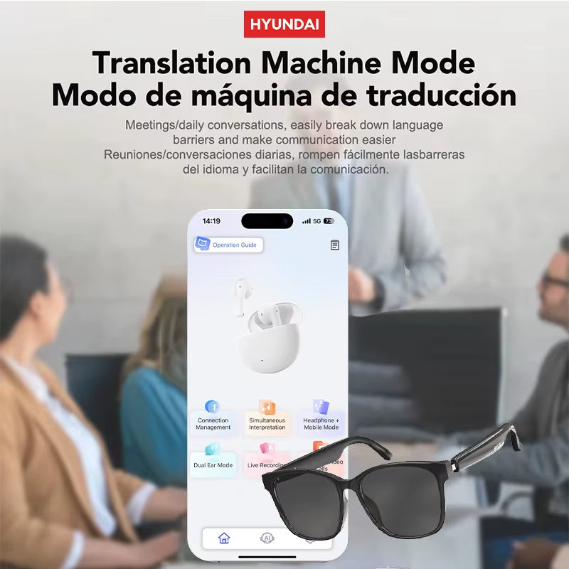 HY-C8 AI Glasses Earphones with Camera Function Voice Translation Smart Glasses Multi-Function Keys for Sports