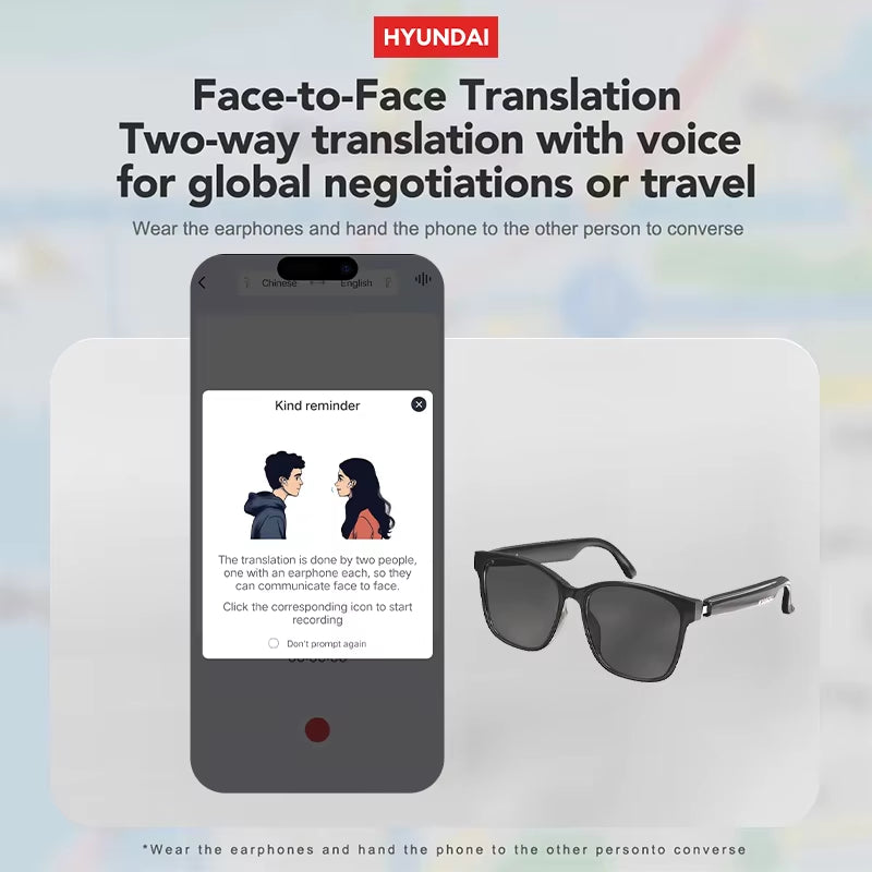 HY-C8 AI Glasses Earphones with Camera Function Voice Translation Smart Glasses Multi-Function Keys for Sports