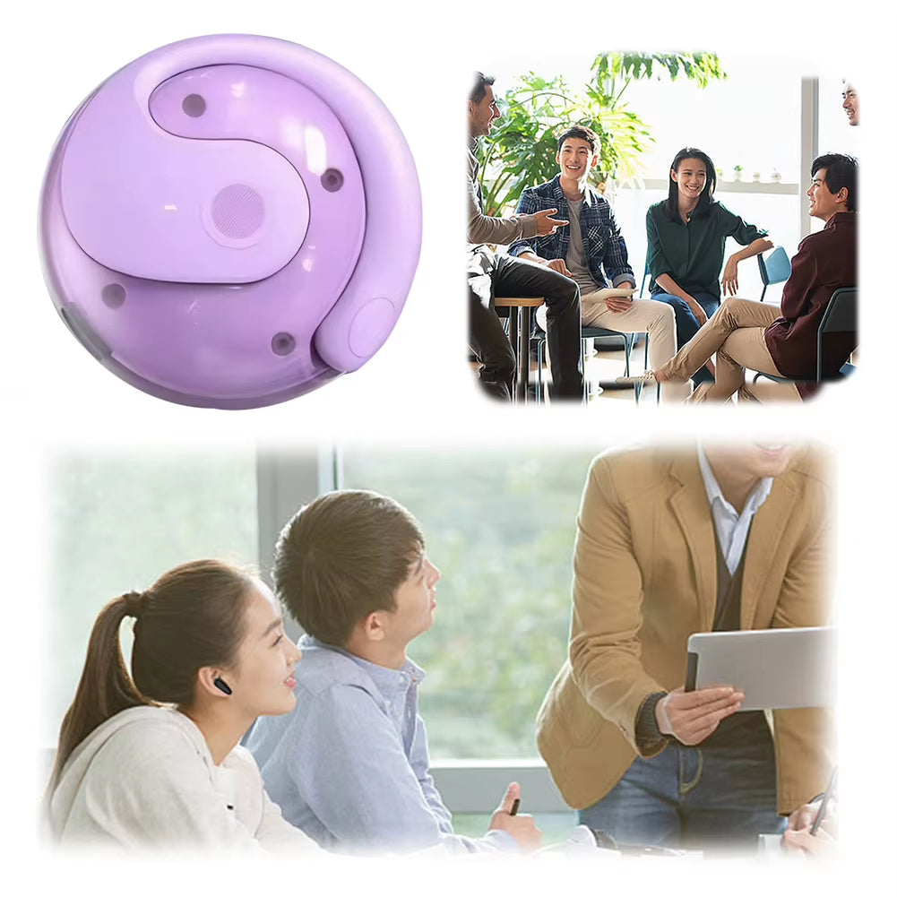 Wireless BT AI Language Translation Headphones Ball Shape Bluetooth-Compatible 5.3 Ear Hanging Headphone Open-Ear Headphones